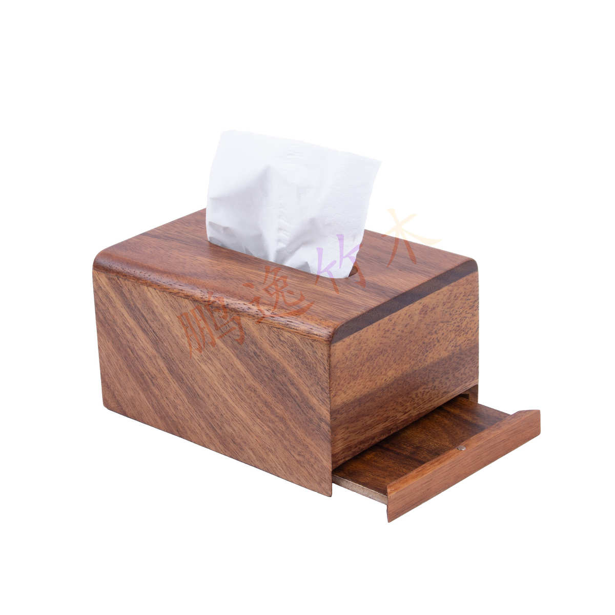 胡桃木实木纸巾盒新中式客厅木质抽纸盒现代简约高档面巾纸收纳盒