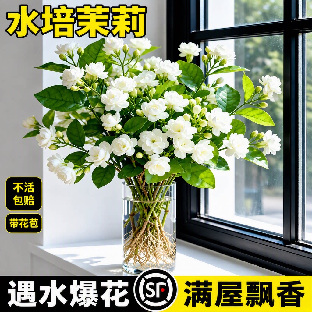 茉莉花水培盆栽带苞易养