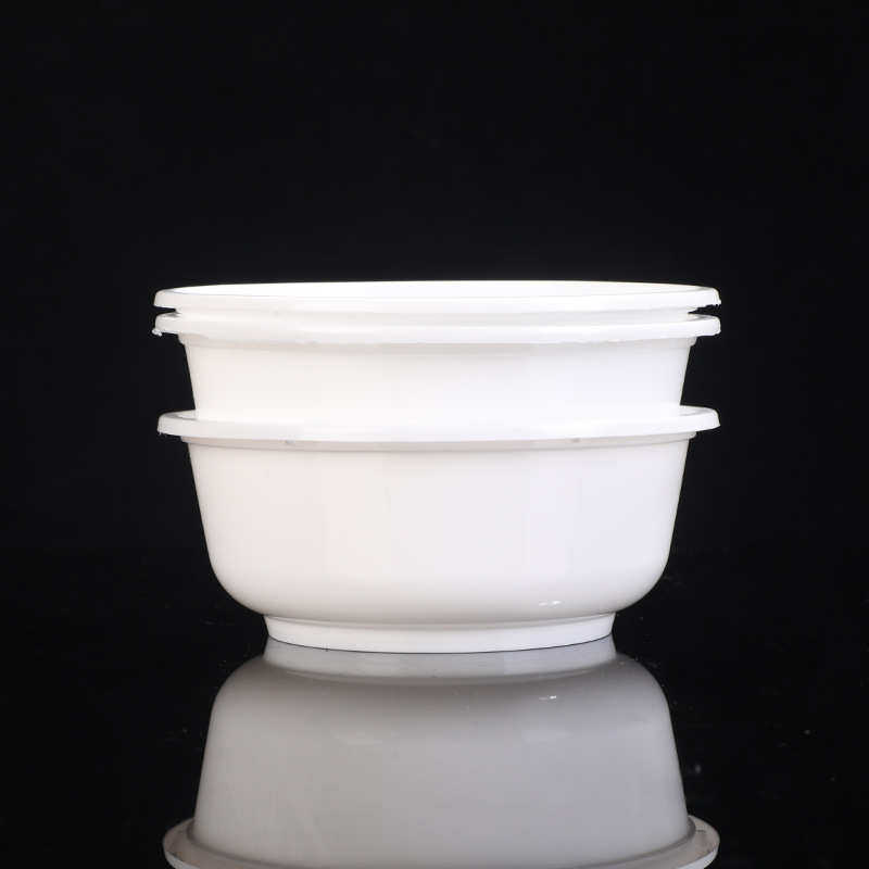 360ml平盖塑料碗一次性打包圆碗圆形外卖快餐盒打包汤碗饭盒带盖