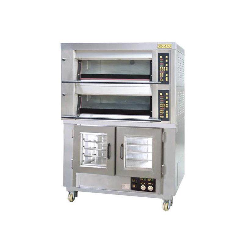 SINMAG新麦商用烘焙设备层炉 双层四盘电烤箱连10盘醒发箱组合炉