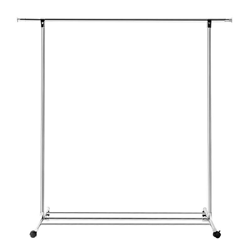 不锈钢单杠落地式晾衣架可移动伸缩简易室内外晾晒架阳台晾鞋架