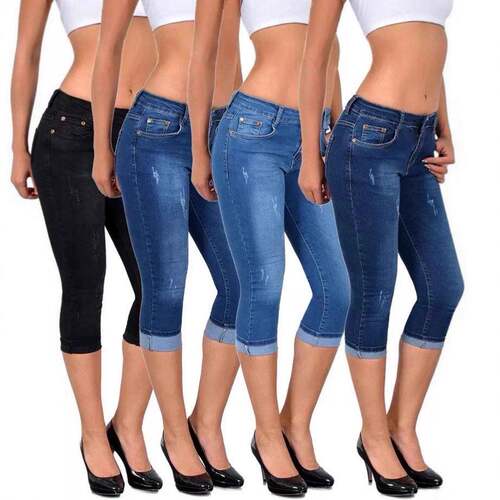 HEATWAVE Waist Capri Single Cuff High Denim with