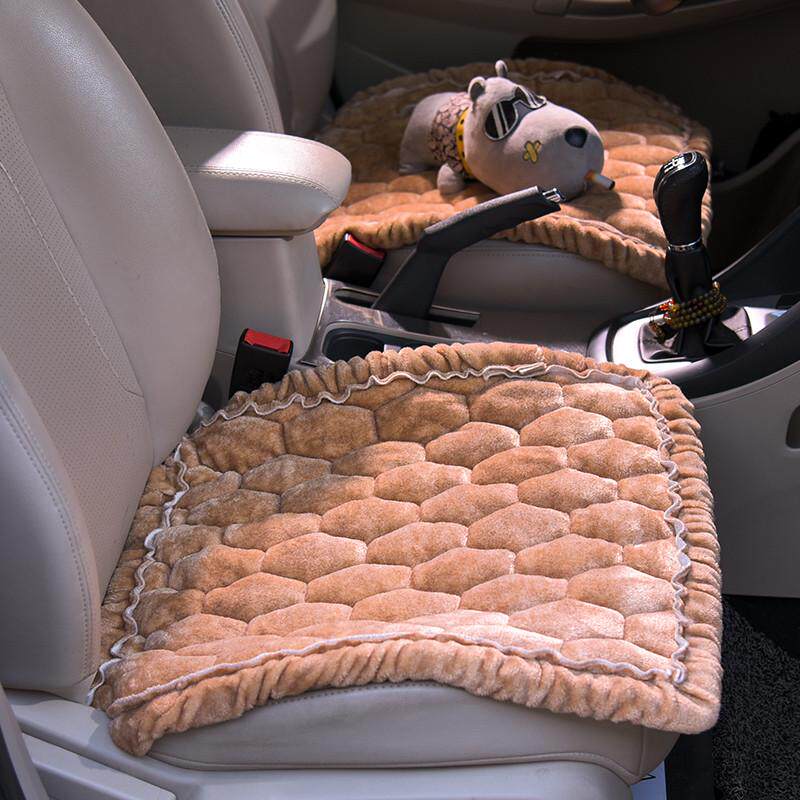 汽车坐垫冬季毛绒单片三件套通用座垫保暖无靠背单个短毛绒车座垫