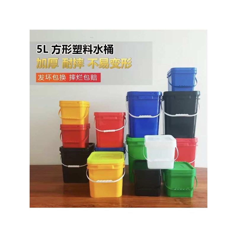 5L5升正方形涂料乳胶漆胶水背涂胶桶塑料包装桶加厚盖熟料熟胶