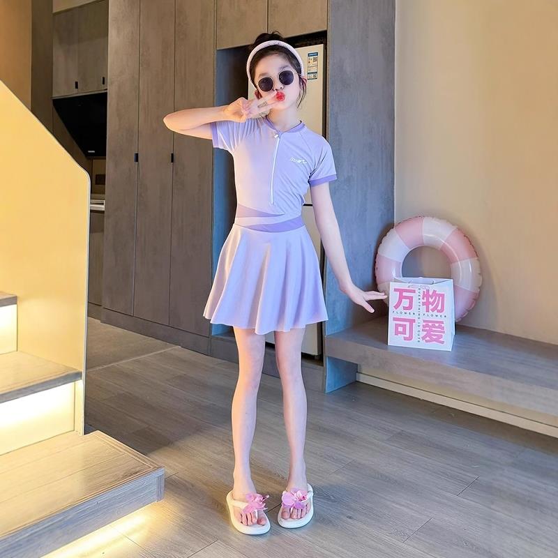 英国Next Kiss女童泳衣夏季2025新款大童海边泳装儿童裙式游泳衣