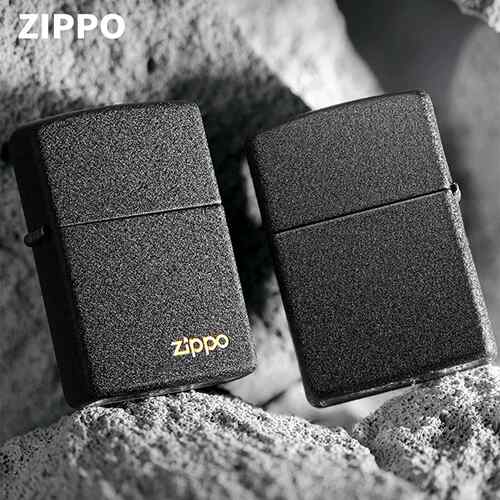 Zippo芝宝正品防风煤油砂轮打火机经典236磨砂黑裂漆个性礼物