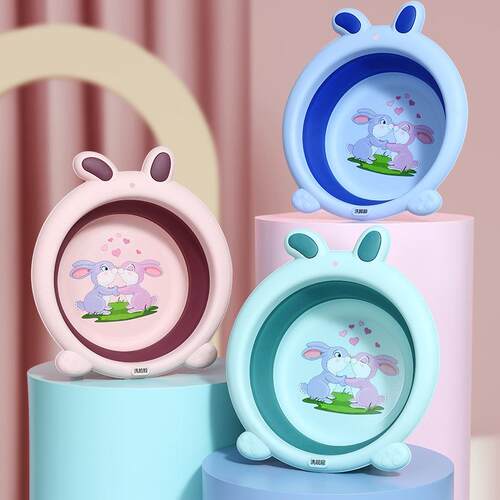 Foldable Infant Wash Basin for Home Use - Cartoon Design, Su