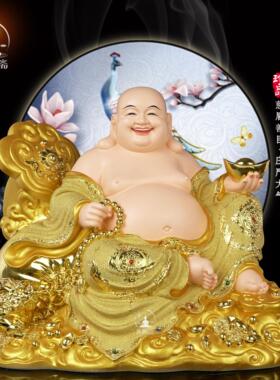 树脂如意弥勒佛大肚笑佛像店铺开业送礼客厅招财金蟾家用供奉摆件