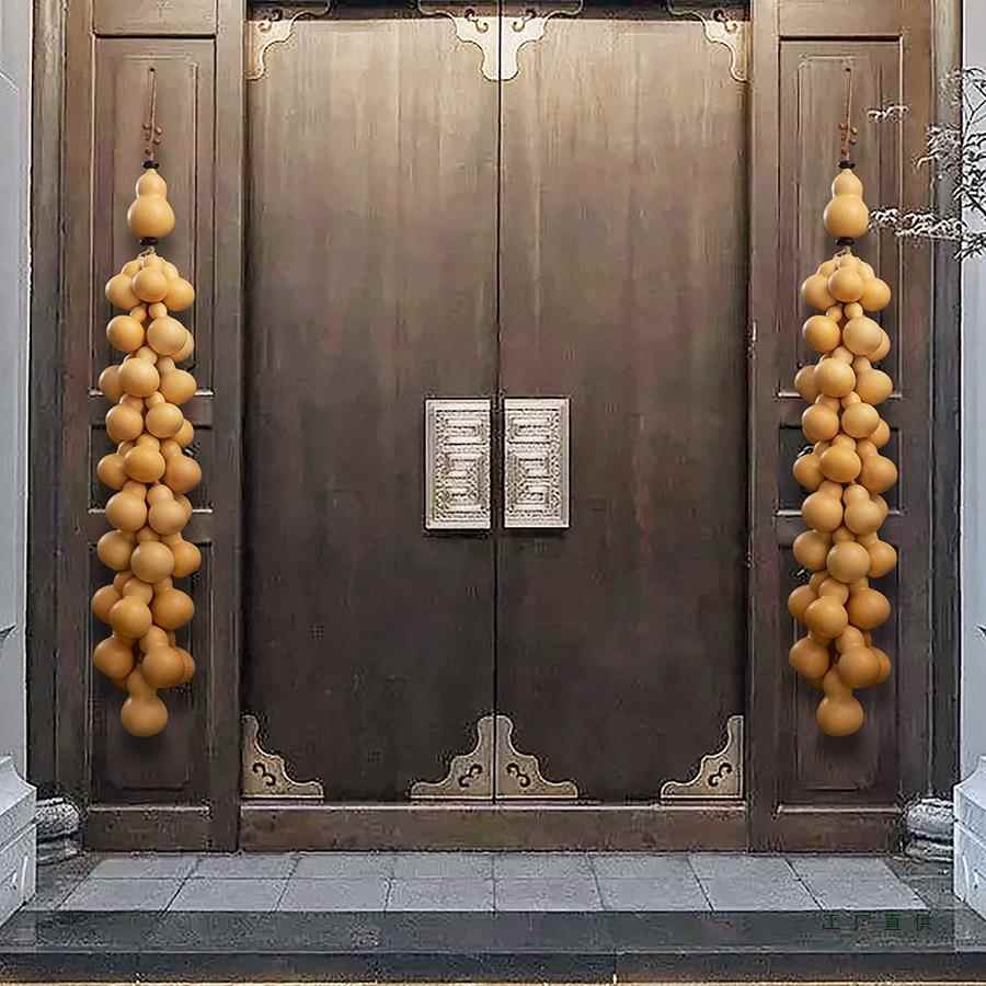 真葫芦壁挂多子多福禄吉祥挂饰玄关门庭客厅阳台店铺装饰麻绳挂件