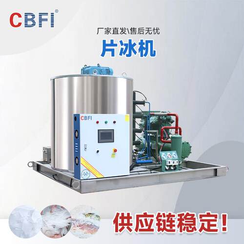 工业片冰机日产量5吨/24h高效不锈钢片冰机组食品渔业混凝土降温