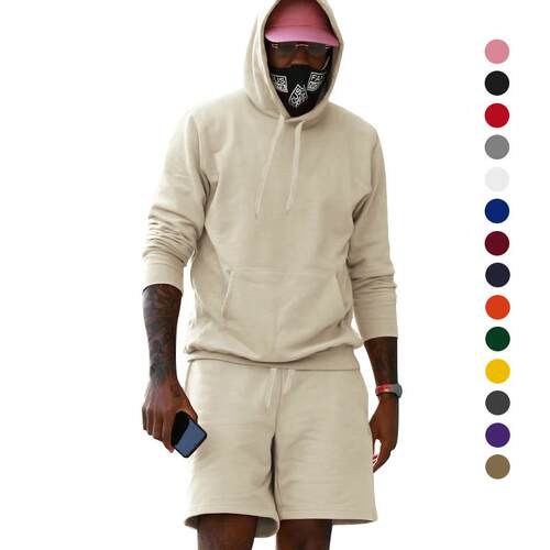 Men's hooded sweatshirt shorts two sport men's suit