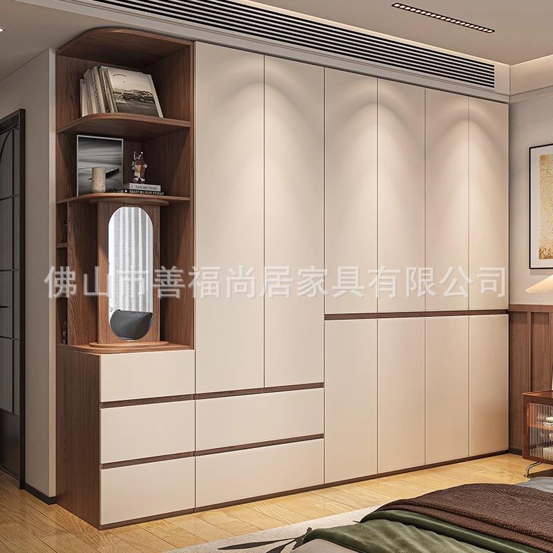 门分开段式实木多层板衣-柜现代简约卧室家用一门顶平收到纳大衣