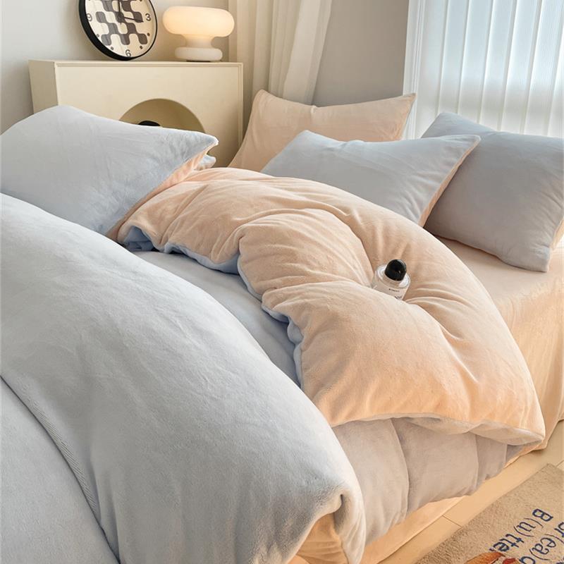 高档冬天牛奶四件套加厚保暖绒绒珊床单被套瑚床品双绒面法兰绒被