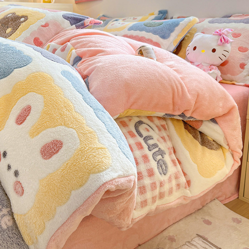 冬季加厚牛奶绒被套单件卡通珊瑚绒被罩单品南通加绒单被套法兰绒,床上用品,学生床品套件,淘宝优惠券,粉丝福利购,淘宝优惠卷
