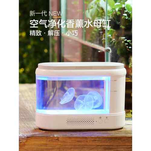 香薰水母缸迷你专业生态缸活物活体养殖小型桌面专用观赏鱼水族箱