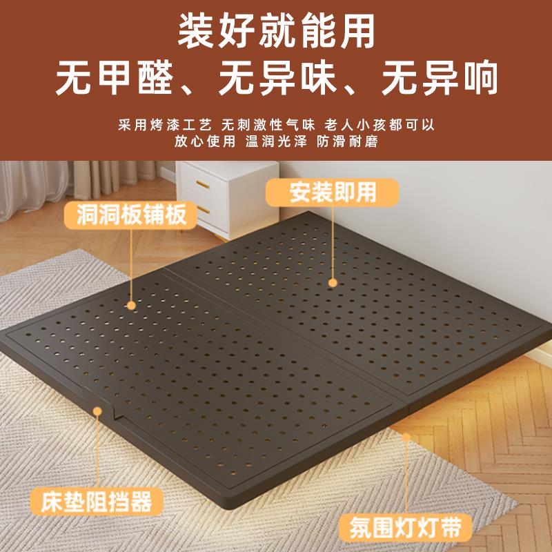 碳钢悬浮床架双人床1.8主卧家用榻榻米床架无床头单人床1.5可定制