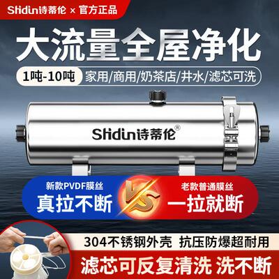PVDF大管道机全屋净水器家用不锈钢带衬超滤机黄泥水井水过滤器