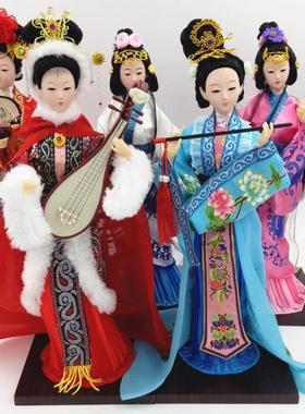 中国风民族手工艺品家居装饰品摆件古代四大美女绢人人偶娃娃