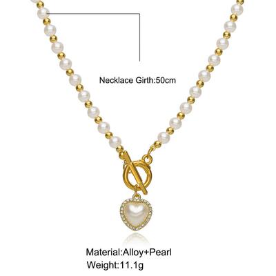 Pearl Heart Pendant Collar Chain珍珠爱心项炼女式OT扣 锁骨炼