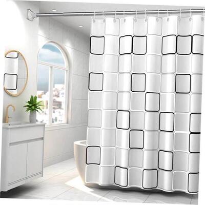 The bathroom shower curtain checkered PEVA Environmental