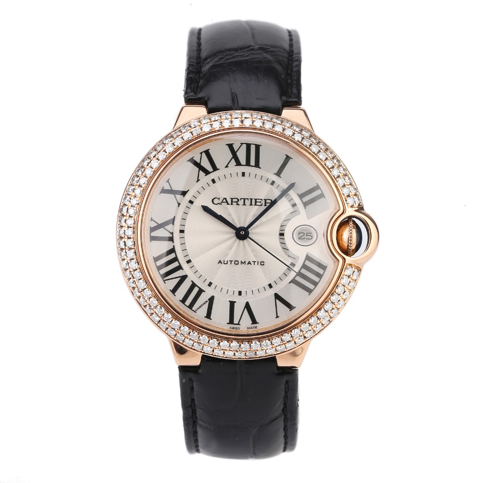 9.8新卡地亚蓝气球手表玫瑰金后镶钻42mm自动机械男表W6900651