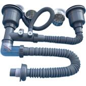 zq厨房水器套槽单双配件盆通用型盆下洗碗池洗菜双防堵防臭下水管