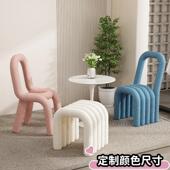 网红高级轻奢化妆台椅女生卧室化妆椅现代简约美甲椅子靠背羊羔绒