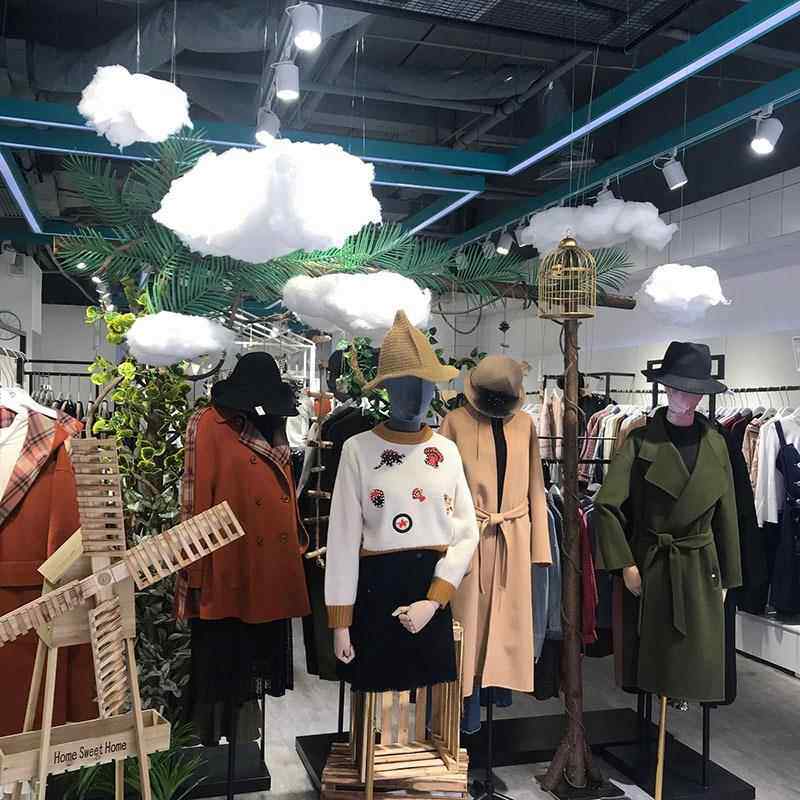 空中天花板悬挂装饰棉花白云造型挂饰立体云朵棉吊饰学校店铺布置