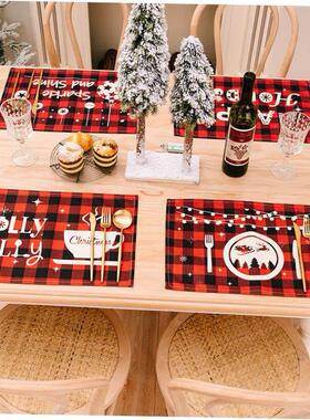 Christmas decorations placemat gingham placemat