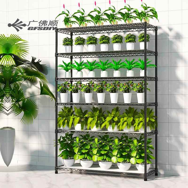 新品花6层防水防锈盆栽绿植架物架QIL落地花卉阳台置子盆景水架培