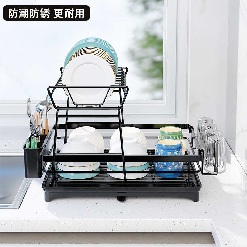 厨房多功能置物架碗盘碗碟沥水架家用放碗架碗筷水杯收纳架