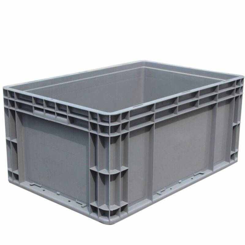 艾科堡EU物流箱300*200*150加厚塑料周转箱灰色过滤箱工具收纳箱