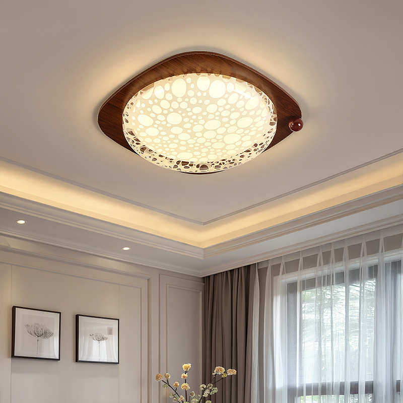 法式中古风创意设计房间吸顶灯复古胡桃木色书房卧室护眼曲奇灯具,家装灯饰光源,智能吸顶灯,淘宝优惠券,粉丝福利购,淘宝优惠卷