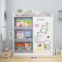 儿童房书架全实木绘本架家用落地置物架客厅宝宝阅读区推拉门书柜