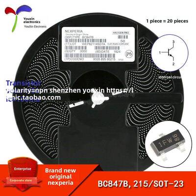 原装正品 BC847B,215 1FW SOT-23 45V/100mA 贴片三极管 20祇