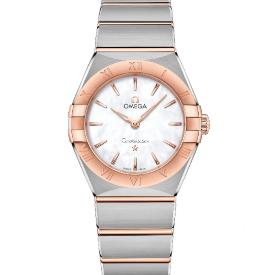 [9.8新]欧米茄星座曼哈顿间金贝母石英女表131.20.28.60.05.001