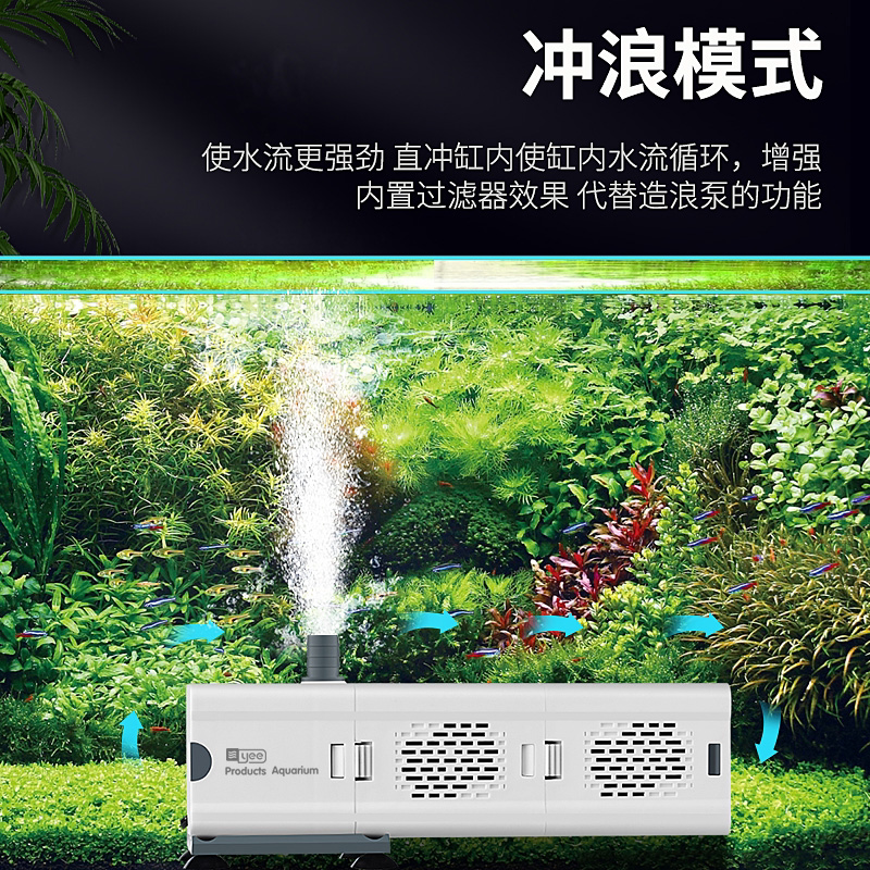 yee鱼缸过滤器三合一鱼缸循环泵内置免换水小型过滤器静音增氧