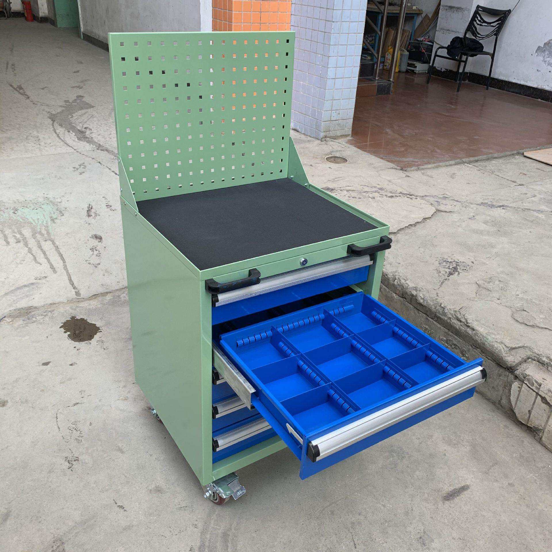 厂家5抽挂板工具车分格式双轨重型抽屉式工具车移动工具车