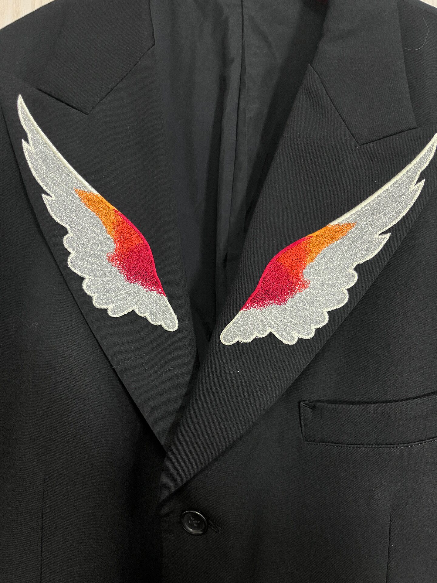 Yohji Yamamoto Wings Embroidered Blazer — front