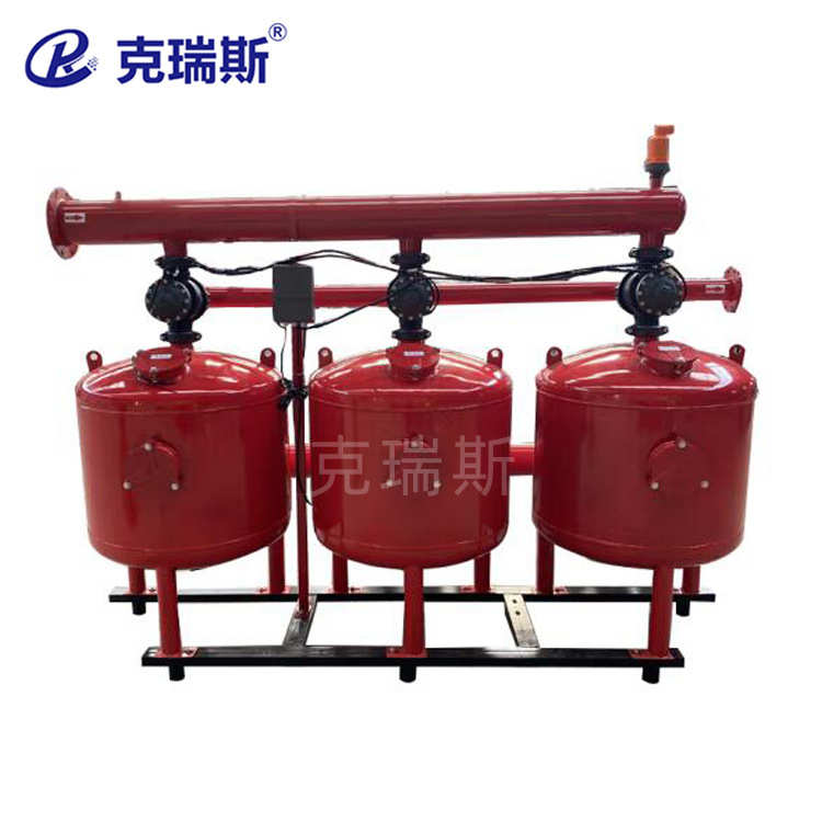 克瑞斯全自动石英砂浅层砂过滤器工业多介质机械锰砂活性炭过滤罐