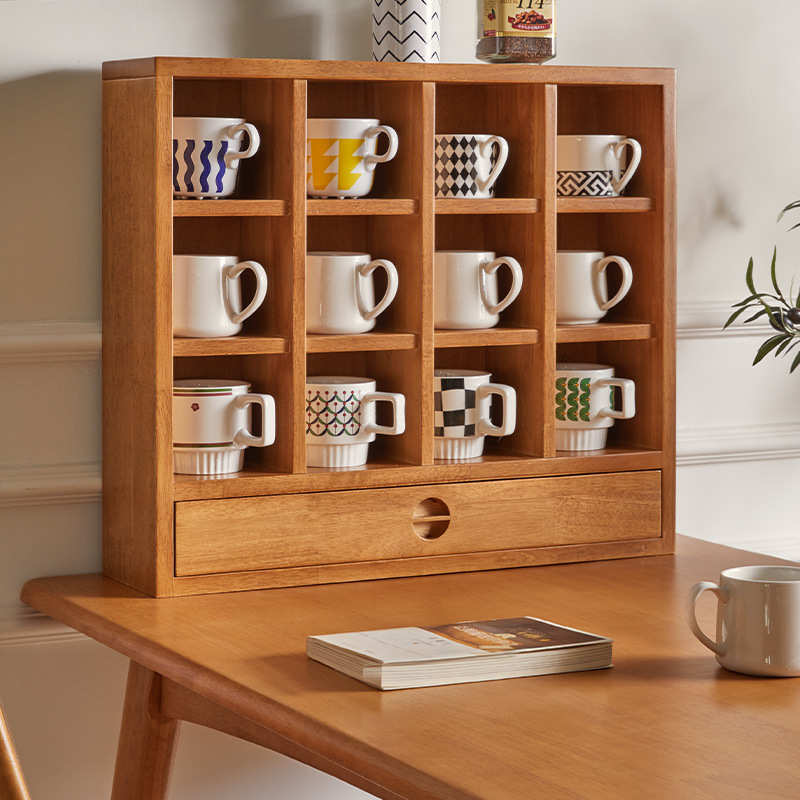 实木杯架多格桌面置物架水杯架多宝格展示架博古架茶杯收纳储物架
