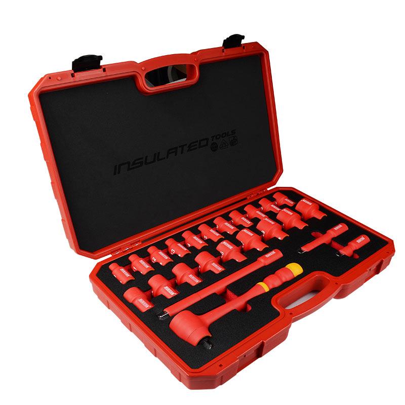 罗汉RE-V24S进口高压绝缘套筒套装筒套维修工POP具宾24件套