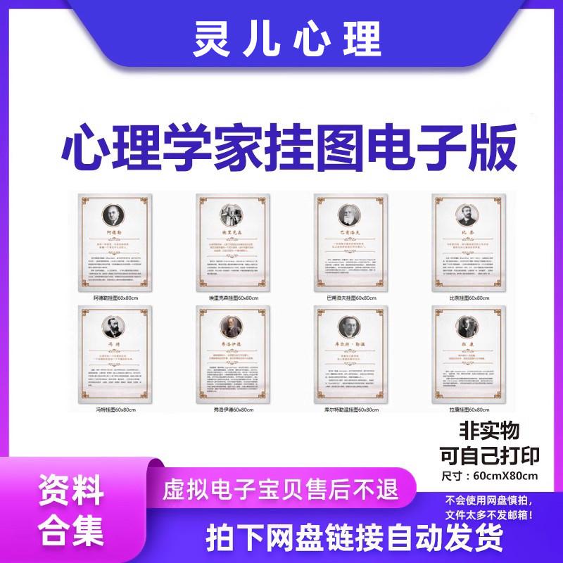 心理学家名人名言简介挂图宣传海报画咨询室装饰画套装JPG高清图