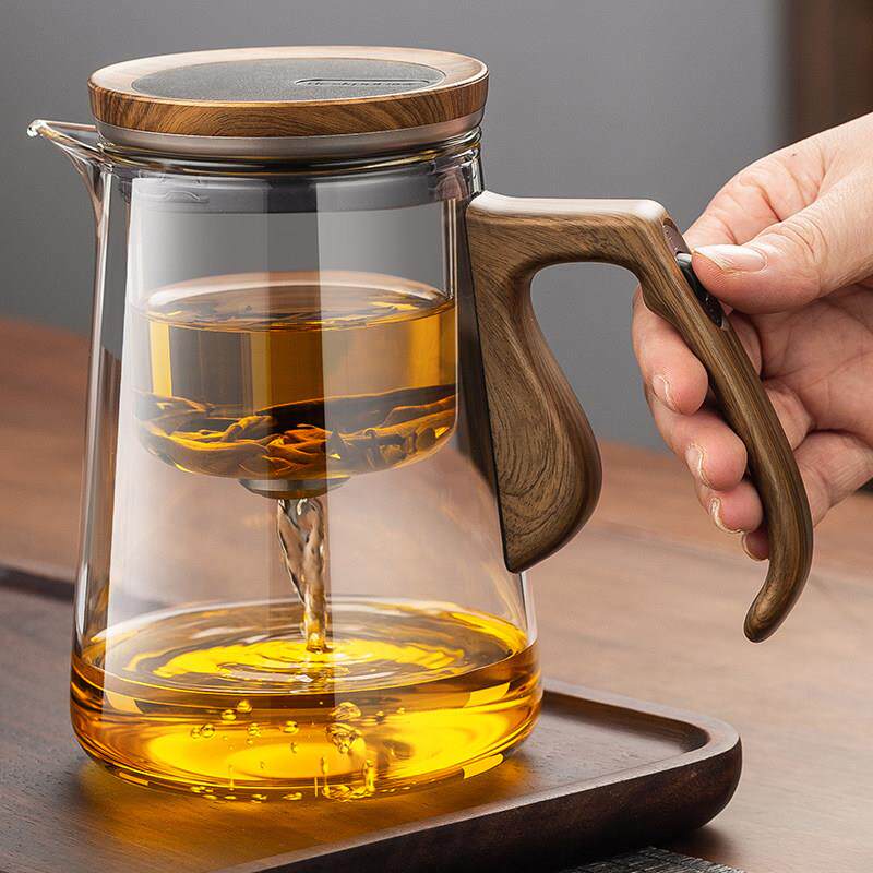 顶壶新款无杆磁吸飘逸杯泡茶壶茶水分离式玻璃高端茶具泡茶器套装