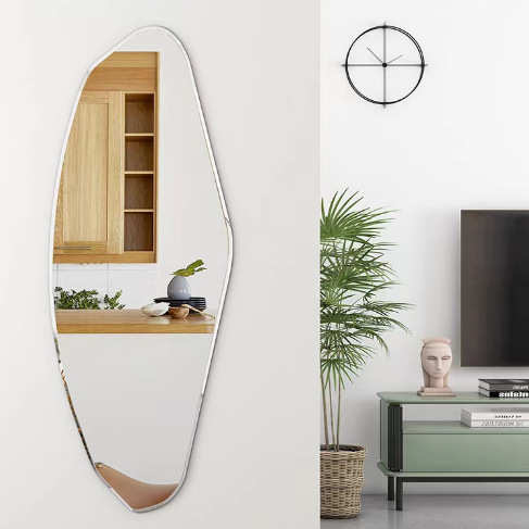 穿衣镜壁挂家用卧室少女贴墙试衣镜服装店挂墙ins风异形镜子全身