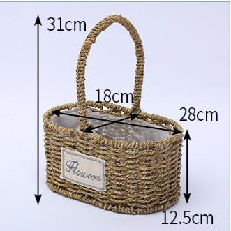 厂家现货批发草编草编花篮花瓶