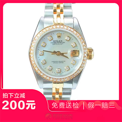 捡漏95新劳力士日志型腕表后镶钻后换盘后换针自动机械女表69173