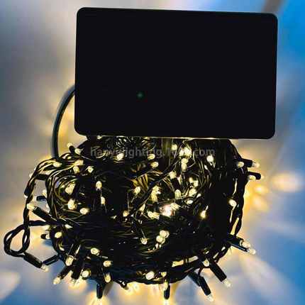 LED太阳能30m橡胶线灯串户外防水插电花园庭院观景树圣诞装饰彩灯