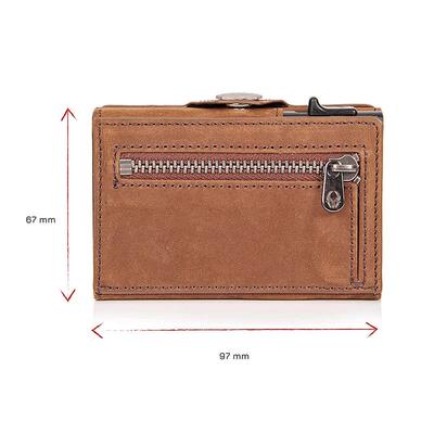 Pop-Up Credit Card Case with RFID Protection Genuine Leather