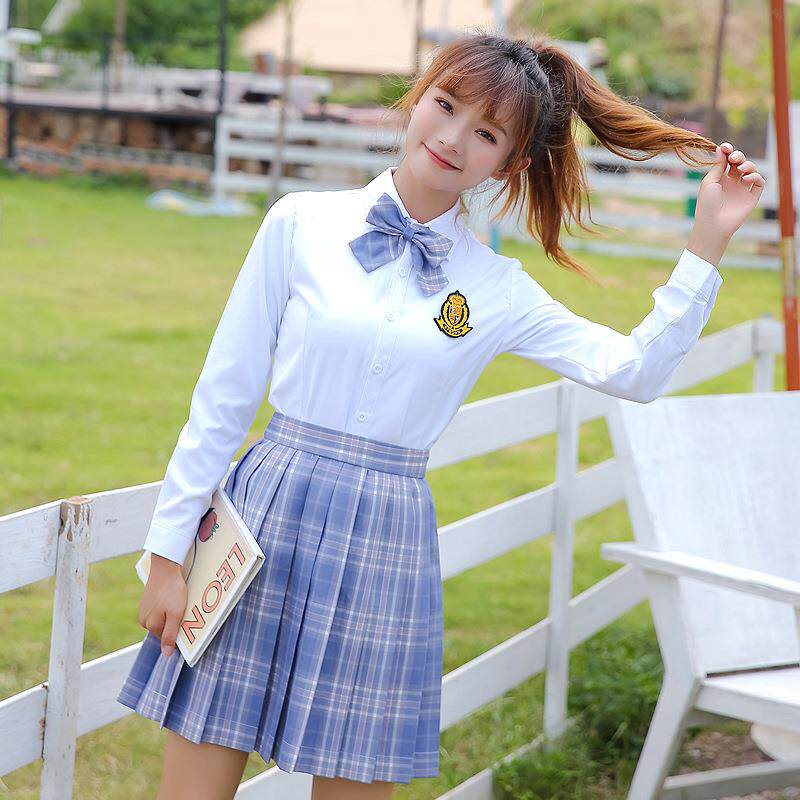JK格子裙日系裙百搭高腰学院风百褶裙学生制服裙蝴蝶结校服裙女
